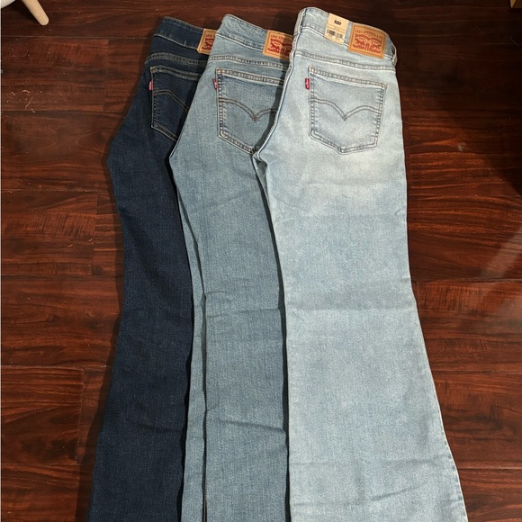 Levi’s Super Low Rise Flare Set of Three Denim Jeans.